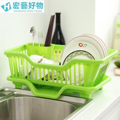 熱賣 碗架 塑料單層瀝水滴水碗碟架碗筷收納置物架廚房碗架收納- 可開發票