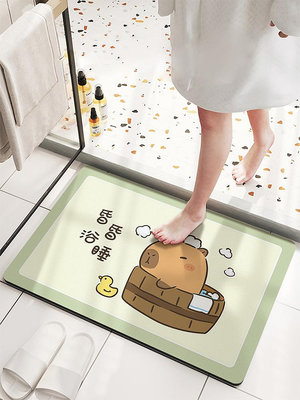 硅藻泥浴室地墊吸水防滑墊衛生間耐臟免洗腳墊洗手間廁所門口地毯--思晴
