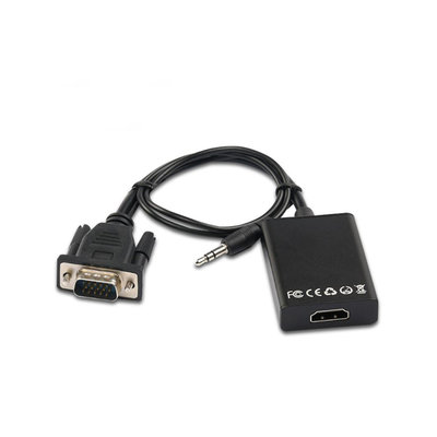 佳強寶VGA輸入轉HDMI輸出轉接線 高清1080P 單向VGA TO HDMI轉換器 帶音頻帶供電