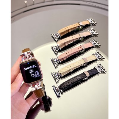 gaming微小配件-迷你鱷魚紋皮革錶帶 適用於 Apple Watch S8/Ultra/7/6/se2/4 蘋果智能手錶配件-gm