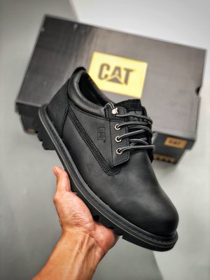 正品CAT卡特男鞋低幫休閑新款戶外牛皮馬丁靴勞保真皮工裝鞋