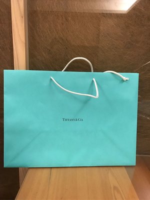 全新 Tiffany & Co 名牌紙袋-購物袋 包裝袋 手提袋 禮物袋 (大39*28*21cm) 無摺痕 品牌 現貨
