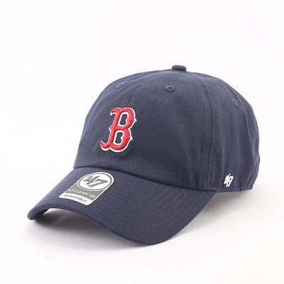 47brand波士頓紅襪隊棒球帽鴨B字舌可調節帽子軟頂帽男女遮陽潮帽