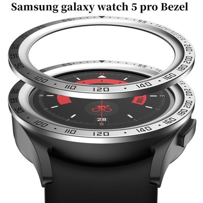 gaming微小配件-金屬表圈適用Samsung Galaxy Watch 5 pro表圈 45mm錶框 刻度表環 適用三星手錶 5 pro-gm