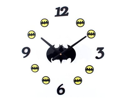 【炙哥】蝙蝠俠時鐘 小孩最愛 英雄聯盟 復仇者聯盟 正義英雄 蝙蝠俠 數字鐘 掛鐘 壁貼  壁鐘 時尚 DIY