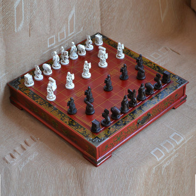 大號中國象棋兵馬俑立體人物棋子仿古台式棋盤商務創意擺件禮品