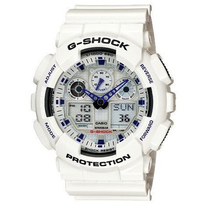 G-SHOCK CASIO 卡西歐狂野粗曠潮流概念雙顯電子腕錶 型號：GA-100A-7A【神梭鐘錶】