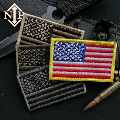 NIP軍迷個性魔術貼 美國國旗戰術臂章作戰徽章背包3D立體刺繡胸章