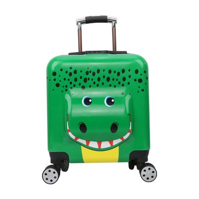 【上品箱包】(綠底鱷魚) 18寸 時尚立體浮雕3D 兒童卡通 ABS密碼鎖 登機箱/行李箱/拉桿箱/旅行箱 #童言童夢