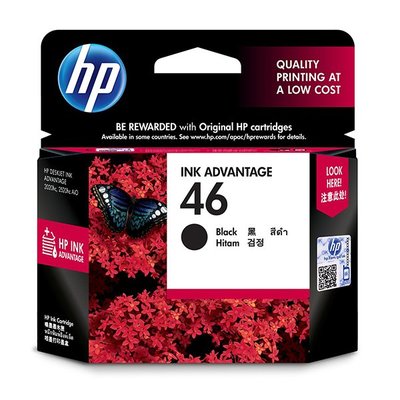 【葳狄線上GO】 HP 46 Ink Advantage 黑色原廠墨水匣(CZ637AA)
