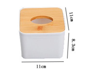 Boo zakka 生活雜貨 竹子 小款 淺木色 竹木 面紙盒 紙巾盒 衛生紙盒 竹製餐巾盒 白色 OSU02a4