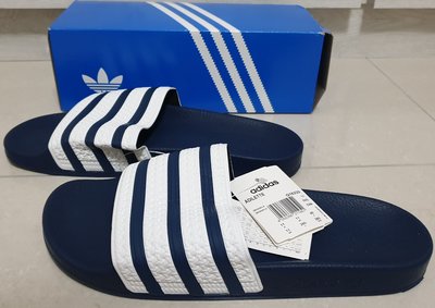 Adidas Originals 海軍藍 橡膠 防水 防滑 休閒 室內外 拖鞋