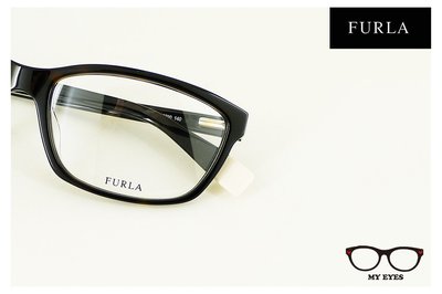 【My Eyes 瞳言瞳語】Furla 義大利品牌 深琥珀大方框型光學眼鏡 清爽文青造型 樸素低調風格 (VU4877)