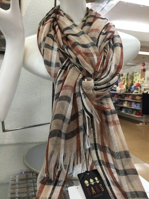 DAKS 日本製 時尚 女用 人造絲 絹  方巾 領巾 圍巾 絲巾