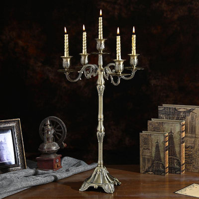家用浪漫復古燭台擺件落地輕奢裝飾大型藝術高端氛圍桌面燭光晚餐