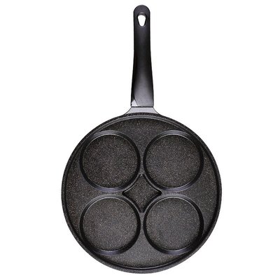 現貨熱銷-Lacena韓國麥飯石四孔煎蛋鍋平底不粘蛋餃鍋家用雞蛋漢堡煎蛋神器