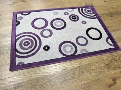 【范登伯格】花意紫意簡單設計流行元素進口人造亮彩絲膠底地毯.賠售價499元含運-50x70cm