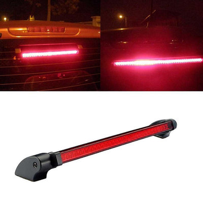 直出熱銷 12v 通用紅色 LED 汽車造型第三剎車燈條霧燈後擋風玻璃尾燈高安裝停止第三警告