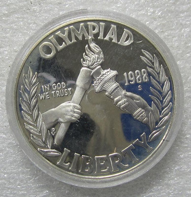 美國1988年漢城奧運會1元紀念銀幣
