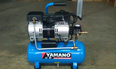 【優質五金】2HP 12公升 山野牌YAMANO-無油式 雙缸＊雙進氣＊ 空壓機