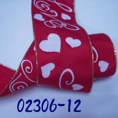 12分單面印刷塑型鐵絲緞帶(02306-12)