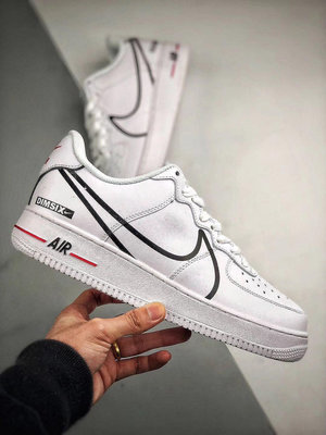 【YOYO】Nike Air Force 1 Low ’黑白 大勾 皮革 涂鴉 百搭 低幫 滑板鞋 CD4366-100 情侶鞋公司級