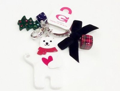 Navy 布藝手作 ☆ 韓國 品牌 Grain de Beaute可愛雪白聖誕款北極熊鑰匙圈