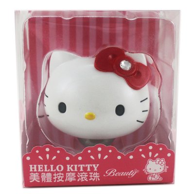 【卡漫迷】Hello Kitty 美體按摩滾珠 紅 ㊣版 台灣製造  按摩穴道 簡易按摩 攜帶方便 舒壓