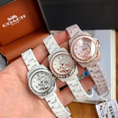 現貨代購~美國正品 COACH 14503462 14503464 陶瓷錶帶石英手錶 禮品盒包裝 超漂亮 可開發票
