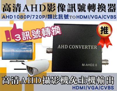 ~現貨秒出~高清AHD影像訊號轉換器 訊號轉換器 轉換器 影像轉換AHD1080P 720P HDMI VGA CVBS