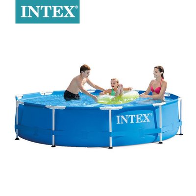 intex28200圓形框架游泳池 水池兒童家庭泳池戲水池