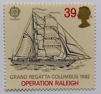 歐洲郵票Operation Raleigh Grand Regatta Columbus 1992