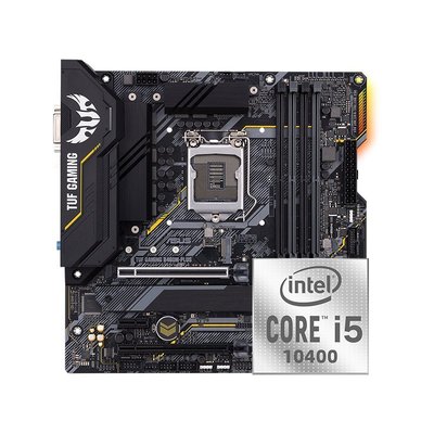 現貨熱銷-Intel/英特爾 酷睿i5 10400配華碩B460M-PLUS主板CPU套裝電競套餐爆款