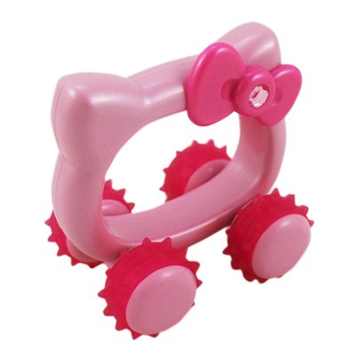 【卡漫迷】Hello Kitty 美體按摩滾輪 粉 ㊣版 台灣製造  消除疲勞 簡易按摩 攜帶方便 塑身 舒壓