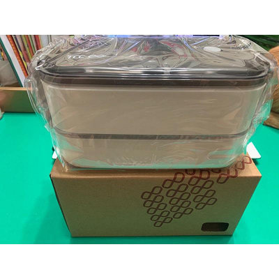 《全新》304不鏽鋼分層便當盒附餐具 台泥股東禮 TCC雙層便當盒 學生餐盒 便當盒