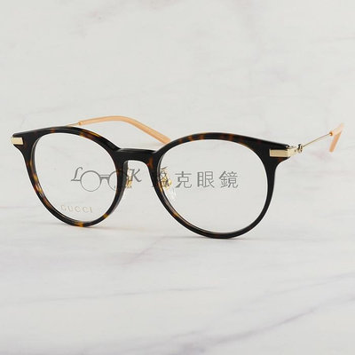 GUCCI 光學眼鏡 琥珀 金 圓框 GG1199OA 002