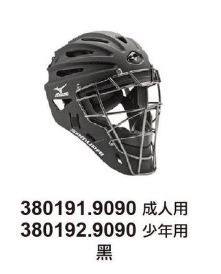 正翰棒壘---Mizuno 武士系列 成人專用 棒球捕手頭盔380191.9090