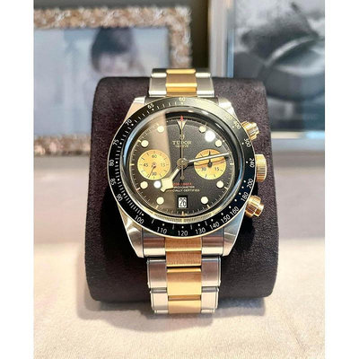 TUDOR 帝舵 BLACK BAY CHRONO S&amp;G 半金計時碼錶79363N-0001 鍊帶款