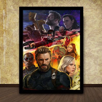 復仇者聯盟3漫威星辰海報裝飾畫實木相框英雄電影無限戰爭
