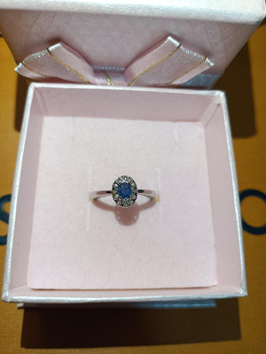 緬甸 藍寶石  無燒 s925 戒指  可愛   典雅 活圍  花朵