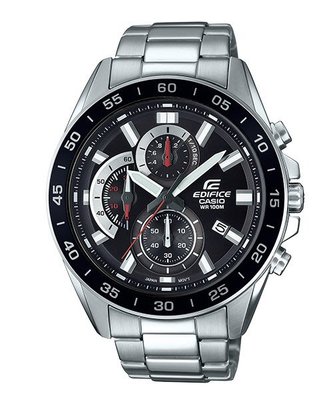 【金台鐘錶】CASIO卡西歐 EDIFICE 賽車錶 計時碼錶 不鏽鋼錶帶 防水100米 EFV-550D-1A