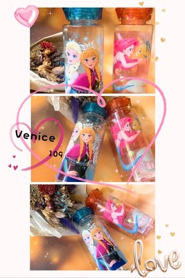 香港迪士尼限定冰雪奇緣/美人魚透明造型水瓶Venice日本精品代購
