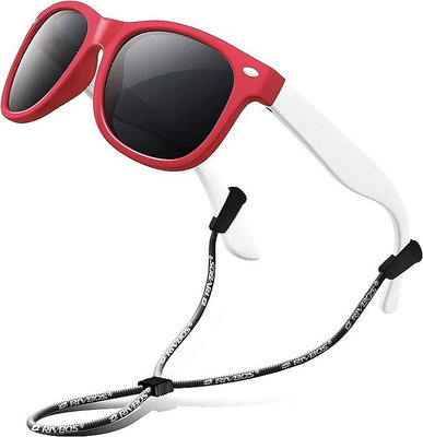 美國 RIVBOS 兒童太陽眼鏡 UV400 附頸繩RBK4 W RED款~請詢問庫存