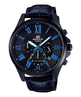 【CASIO EDIFICE】EFV-500BL-1B 運用離子IP處理技術於錶殼、錶帶或錶圈