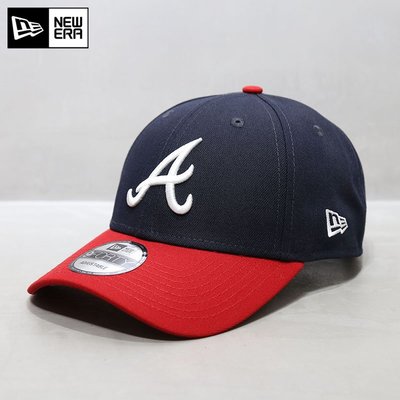 NewEra帽子韓國代購MLB棒球帽硬頂亞特蘭大勇士A字母拼色鴨舌帽潮