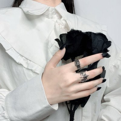 現貨熱銷-熱銷款戒指女時尚個性可調節皮帶十字架戒指冷淡風食指裝飾ins潮網紅酷