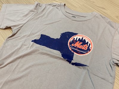 JFK 美國 MLB 紐約大都會隊 NEW YORK METS 官方正版T恤 灰/LOGO配色