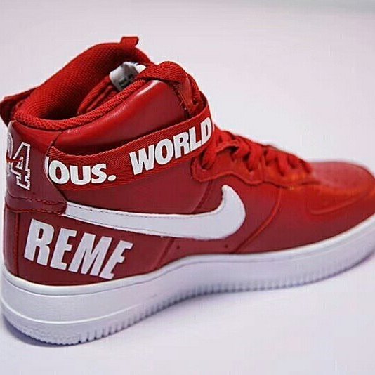 Supreme x Nike Air Force 1 SP HIGH 空軍一號經典百搭板鞋“SUP紅白