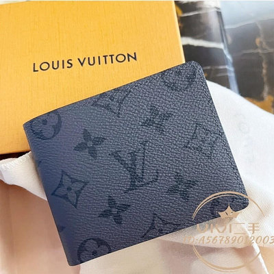 二手現貨 LOUIS VUITTON 路易威登LV老花MULTIPLE對折短夾/錢包 灰色 M80906