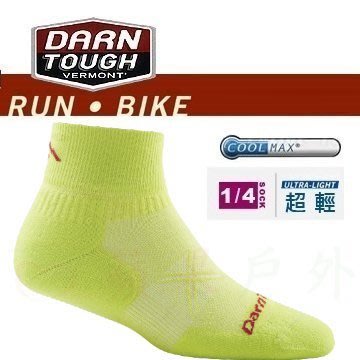 【Darn Tough】1766 黃綠 COOLMAX 【女襪】終身保固 戶外機能襪 100％美國製造 雪襪跑步襪 單車